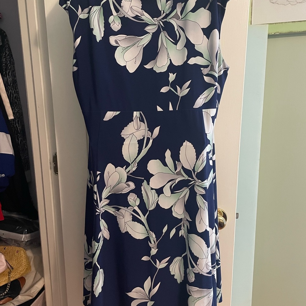 Chaps Navy and White Floral Maxi Dress - Picture 2 of 4
